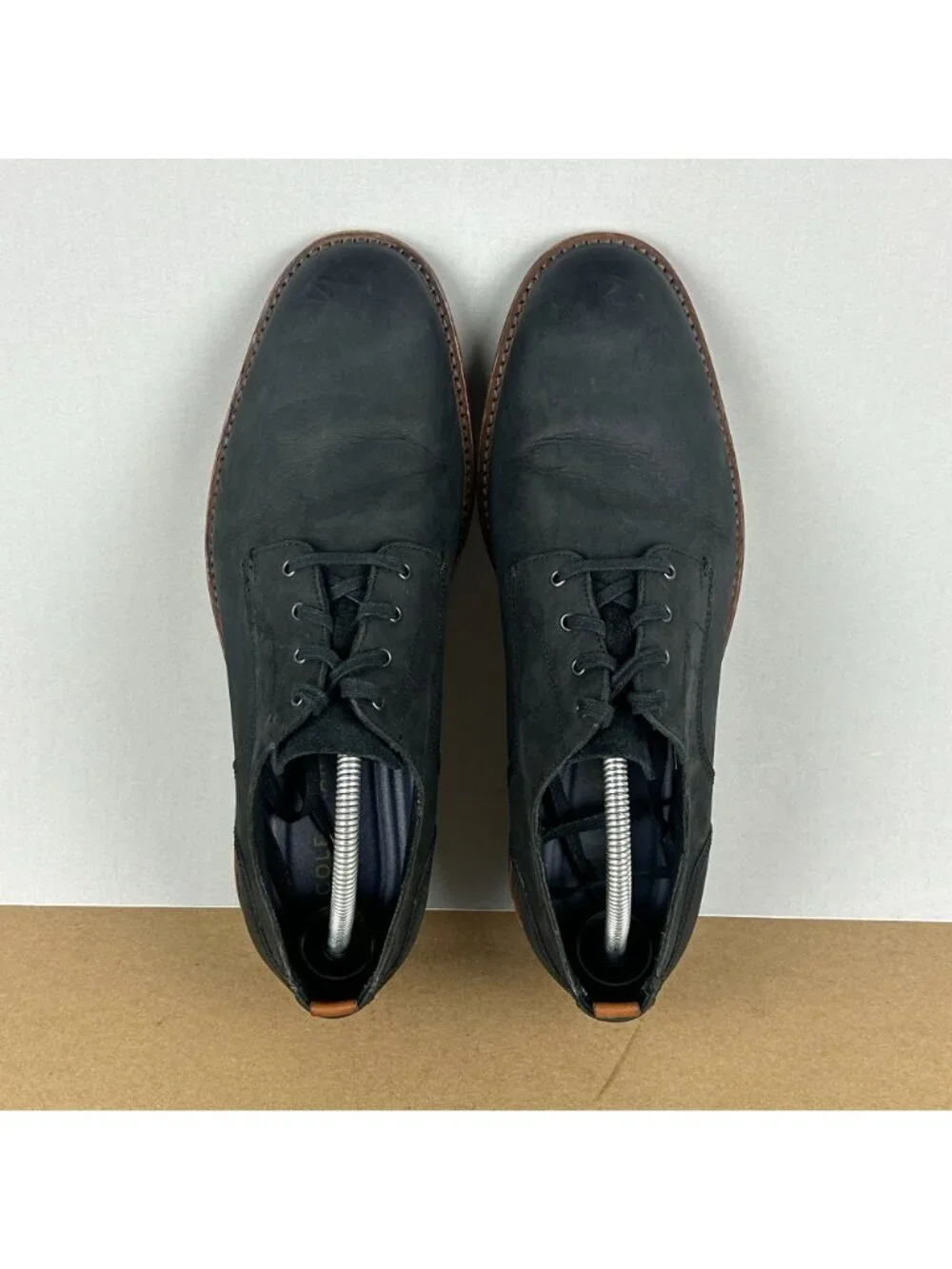Cole Haan Grand Blucher Feathercraft Oxford Shoes Mens 10 Black Leather Lace Up - Picture 9 of 10